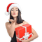 Christmas.Noël.Girl.Femme.Kiss.Gift.Victoriabea - PNG gratuit GIF animé