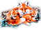 soave autumn fox animals blue orange - бесплатно png анимированный гифка