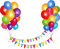kikkapink deco scrap birthday balloons flag - png ฟรี GIF แบบเคลื่อนไหว