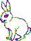 rainbow rabbit - GIF animado gratis GIF animado
