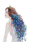 girl,femme,women,paiting, feathers,Peacock - png grátis Gif Animado