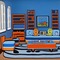 Blue/Orange Living Room - PNG gratuit GIF animé
