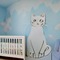 Blue Nursery with Cat Mural