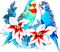 soave deco summer bird tropical parrot flowers - PNG gratuit GIF animé