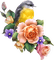 Kaz_Creations Bird-Flowers-Fleurs - gratis png geanimeerde GIF