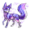 purple fox and butterflies - бесплатно png анимированный гифка