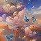 Sky Background with Butterflies - ingyenes png animált GIF