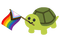 Progress rainbow Pride flag turtle emoji - gratis png geanimeerde GIF