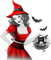 soave woman halloween witch fashion cat pumpkin - 無料png アニメーションGIF