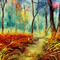 kikkapink autumn forest background painting - zdarma png animovaný GIF