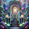 fabtasy background door flowers stairs - Free PNG Animated GIF