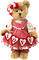 Teddy.Bear.Vintage.Hearts.Love.Brown.White.Red - δωρεάν png κινούμενο GIF