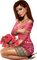 Woman, flowers. Leila - gratis png animerad GIF