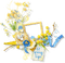 blue yellow white frame deco [Basilslament] - bezmaksas png animēts GIF