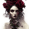 kikkapink gothic woman rose flower - png gratuito GIF animata