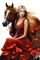 loly33 femme cheval coquelicot - безплатен png анимиран GIF