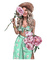 femme avec fleur.Cheyenne63 - GIF animé gratuit