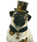 Rena Steampunk Dog Mops Hund - zadarmo png animovaný GIF