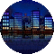 rainbow city skyline - Gratis animerad GIF