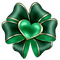 Kaz_Creations Deco Green Heart Love Ribbons Bows