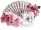 soave deco vintage flowers rose  fan pink green - kostenlos png Animiertes GIF