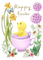 Ente, Tasse, Blumen, Frohe Ostern - besplatni png animirani GIF