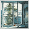 winter window hiver paysage landscape forest snow neige fond background - Free animated GIF Animated GIF
