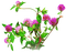 soave deco flowers vintage branch  pink teal