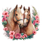 Zwei Pferde, Blumen - Kostenlose animierte GIFs