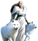 fantasy woman and wolf by nataliplus - PNG gratuit GIF animé