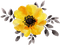 yellow flower watercolor Bb2 - png gratis GIF animasi