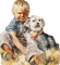 loly33 enfant chien aquarelle - png gratis GIF animado