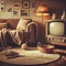 Retro Brown Living Room - png gratis GIF animado