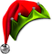 Christmas.Hat.Silver.Red.Green - bezmaksas png animēts GIF