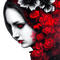 kikkapink gothic woman red black white - png ฟรี GIF แบบเคลื่อนไหว