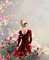image encre animé femme fleur multicolore - GIF animé gratuit GIF animé