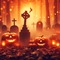 Orange Haunted Graveyard Halloween - PNG gratuit GIF animé