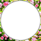 soave  frame circle flowers rose spring pink green - Free PNG Animated GIF