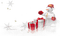 chantalmi déco noël snowman bonhomme de neige cadeau red rouge blanc white - png gratis GIF animado