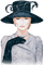 soave woman fashion vintage hat pearl blue - 免费PNG 动画 GIF