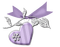 Kaz_Creations Heart Love Deco Ribbon Purple - PNG gratuit GIF animé