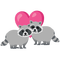 raccoon hearts - bezmaksas png animēts GIF