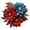 blue red brown flowers deco rox - png grátis Gif Animado