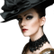 woman in hat bp - Free PNG Animated GIF