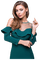 Woman Green Beige - Bogusia - Free PNG Animated GIF