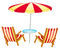 sunbed with parasol - png grátis Gif Animado