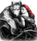 soave woman gothic fantasy wolf black white red - 免费PNG 动画 GIF