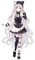 Fille manga noire et blanche - бесплатно png анимированный гифка