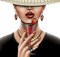 Woman Strawberry Hat Drink - Bogusia - PNG gratuit GIF animé