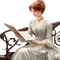 vintage woman book - GIF animé gratuit